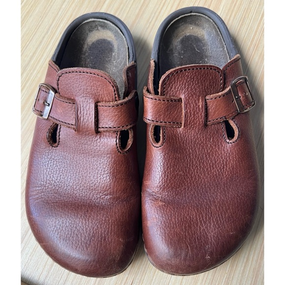 Birkenstock Boston Leather Mules Clogs Women 10 or Men 8 - Picture 1 of 16